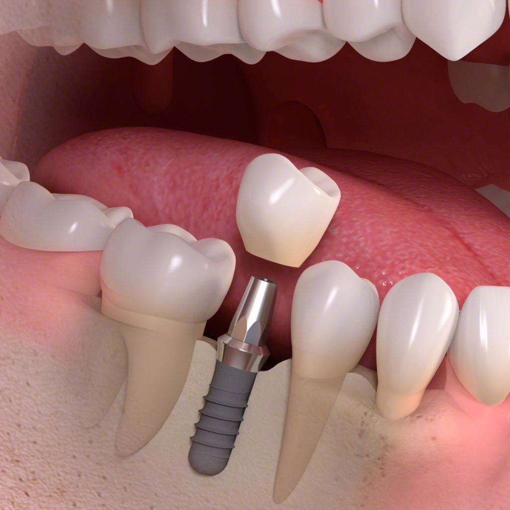 3D Illustration von einem Zahnimplantat